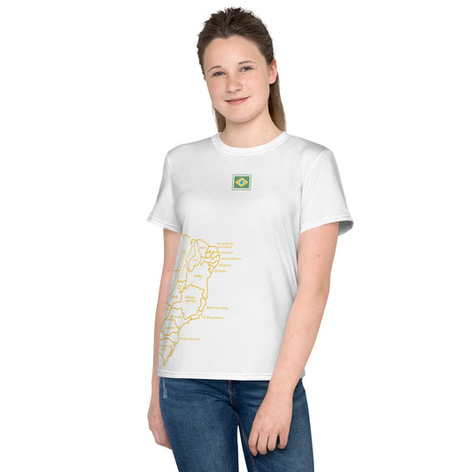 Camiseta Poliéster Juvenil - Brasil Mapa - unisex (varias tallas)