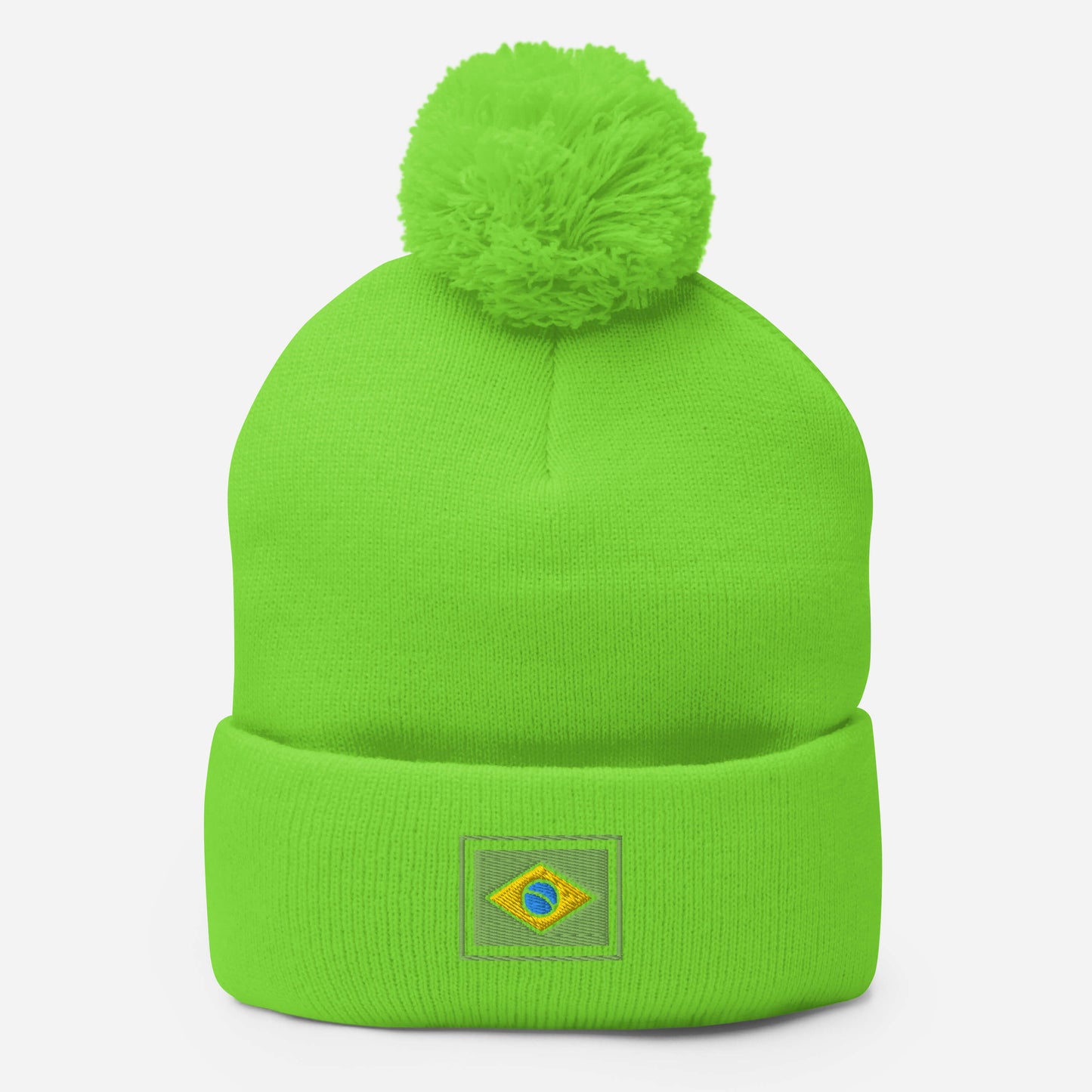 Beanie with Pompom - Brazil Grife Flag - Brazilian Regional Clothing | Berimba
