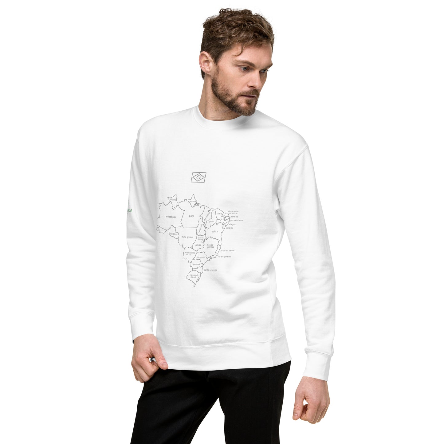 Sweatshirt / Sweater - Brazil Map Lines 2 - unisex - Brazilian Regional Clothing | Berimba