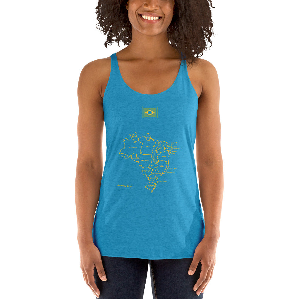 Racerback Tank Top - Brazil-Map - women's - Brazilian Regional Clothing | Berimba