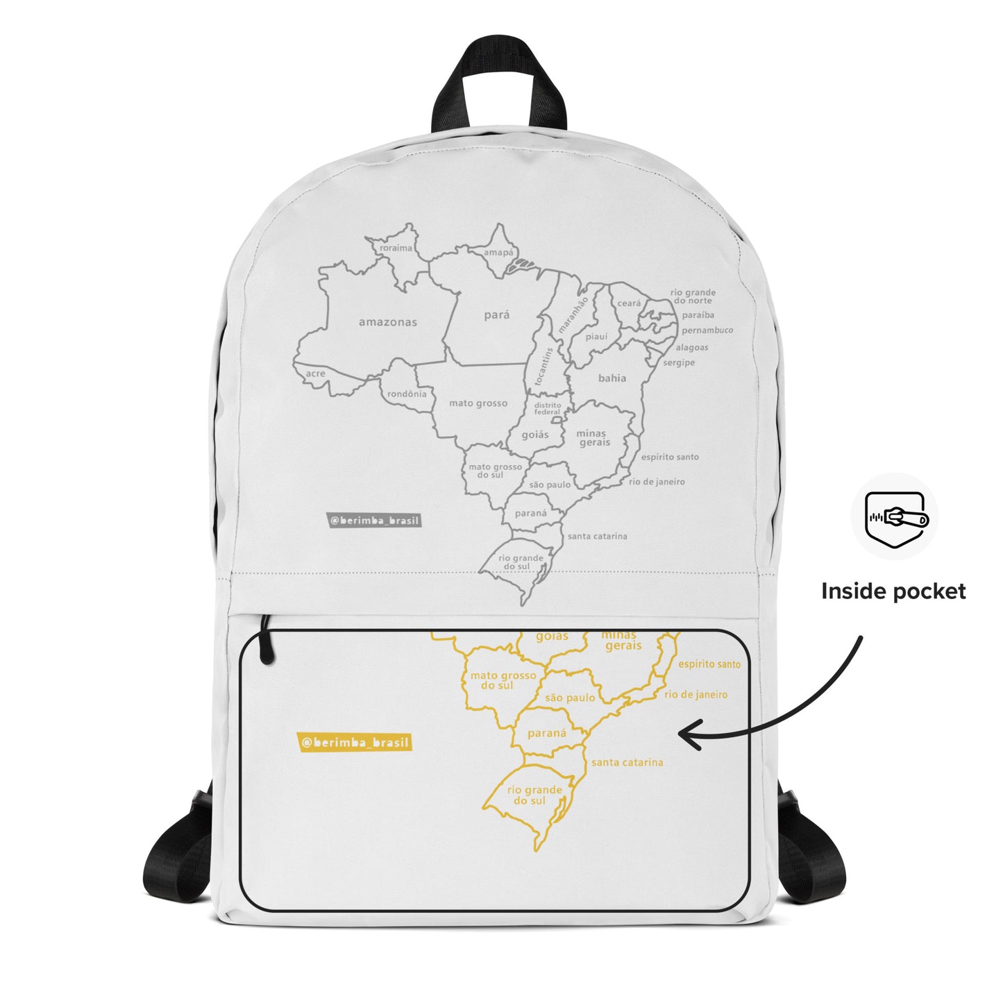 Backpack - Minimalist Brazil Map - Brazilian Regional Clothing | Berimba