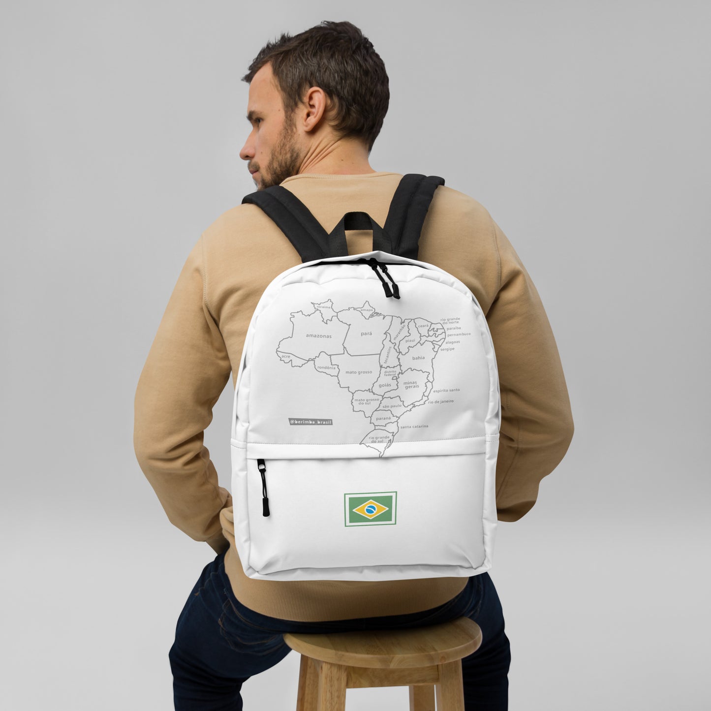 Backpack - Minimalist Brazil Map - Brazilian Regional Clothing | Berimba
