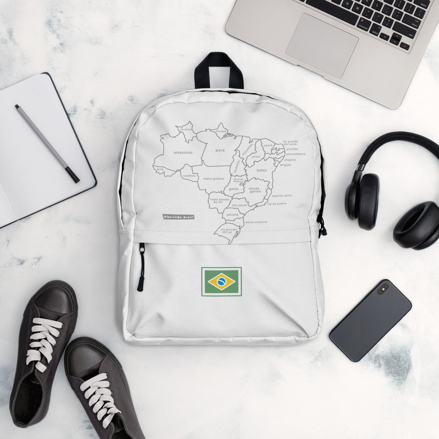 Backpack - Minimalist Brazil Map - Brazilian Regional Clothing | Berimba