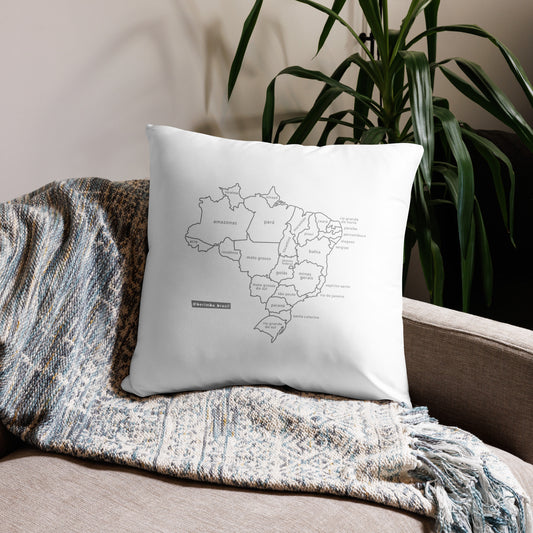Basic Pillow - Map of Brazil - 3 sizes - Brazilian Regional Clothing | Berimba