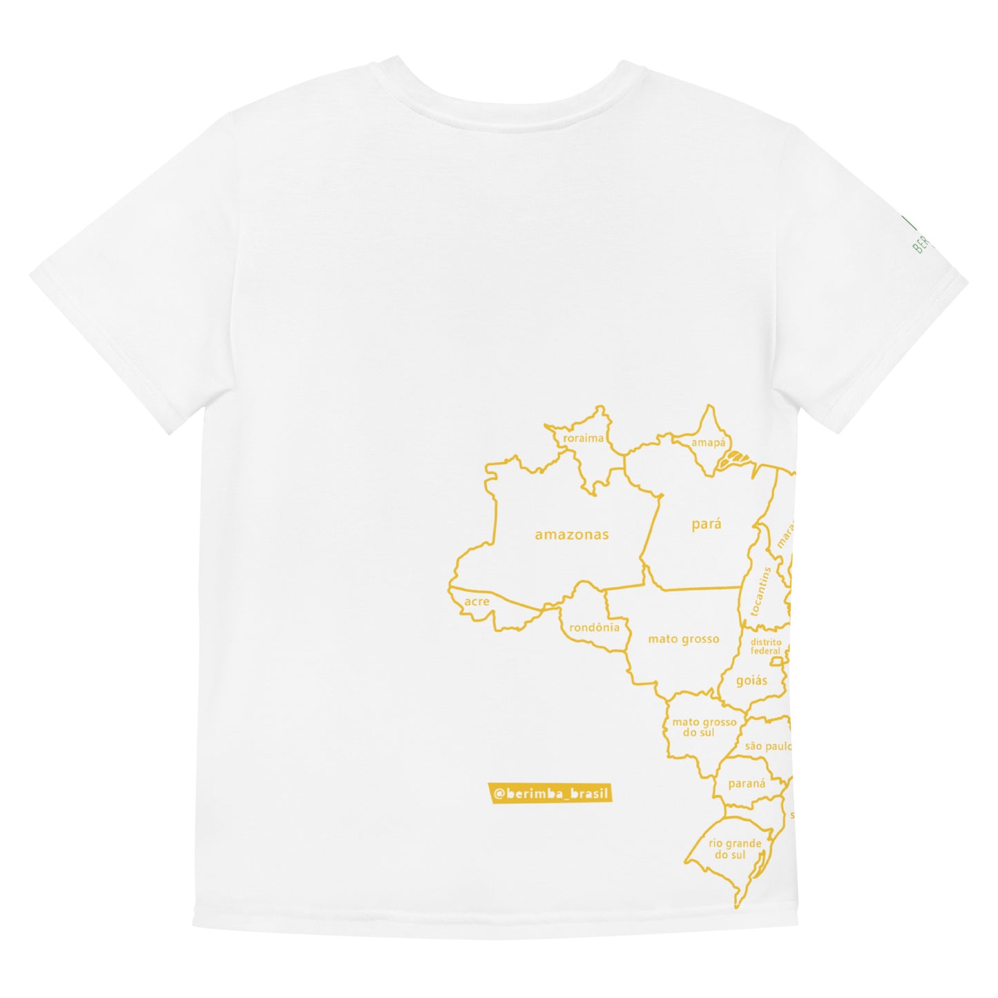 Youth Polyester T-Shirt - Brazil Map - unisex (various sizes) - Brazilian Regional Clothing | Berimba