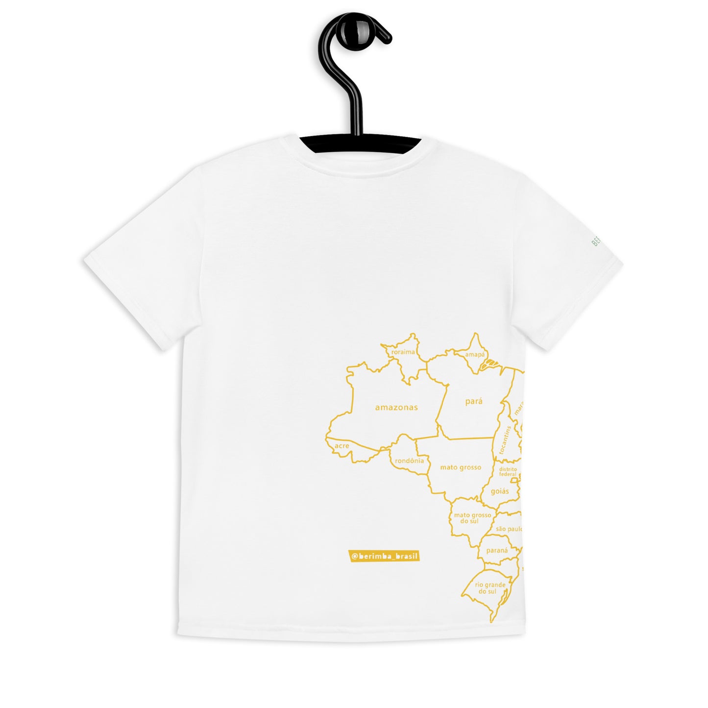 Youth Polyester T-Shirt - Brazil Map - unisex (various sizes) - Brazilian Regional Clothing | Berimba