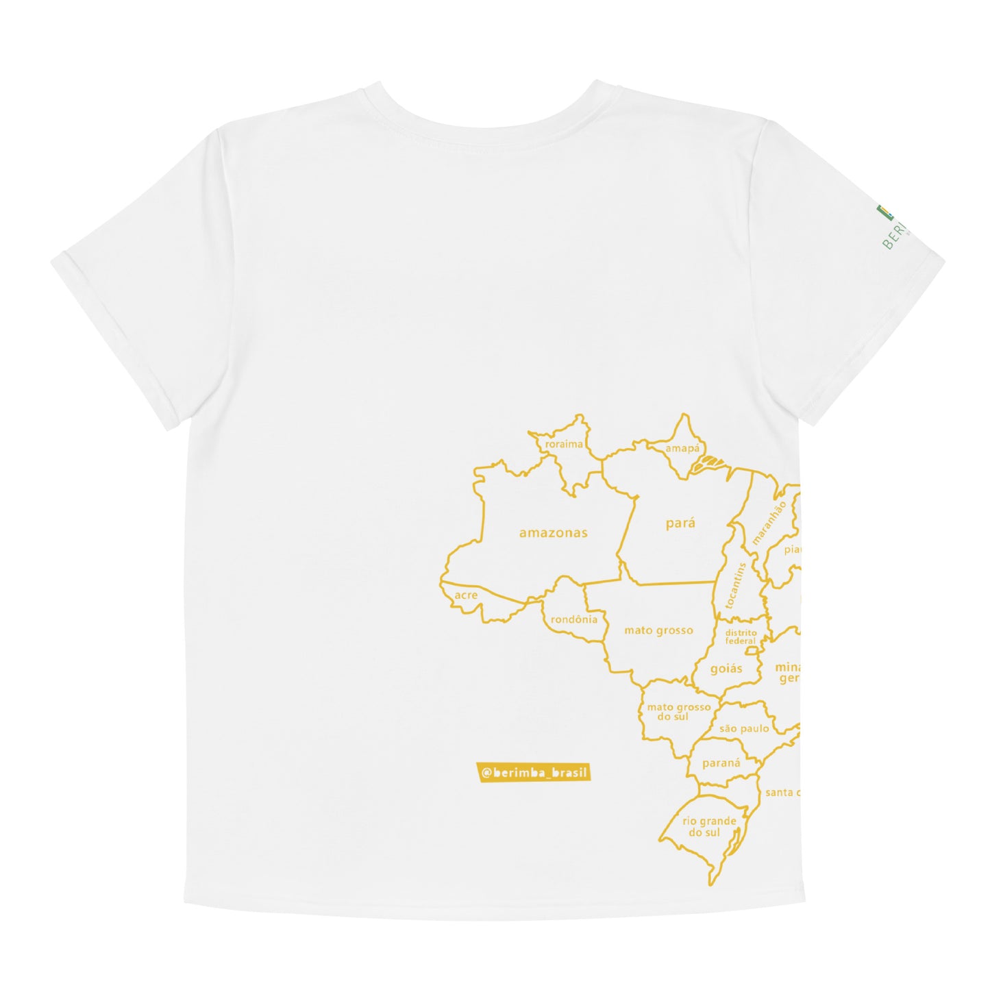 Youth Polyester T-Shirt - Brazil Map - unisex (various sizes) - Brazilian Regional Clothing | Berimba