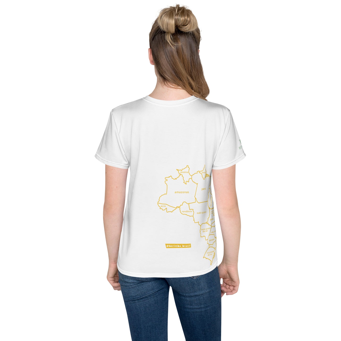 Youth Polyester T-Shirt - Brazil Map - unisex (various sizes) - Brazilian Regional Clothing | Berimba