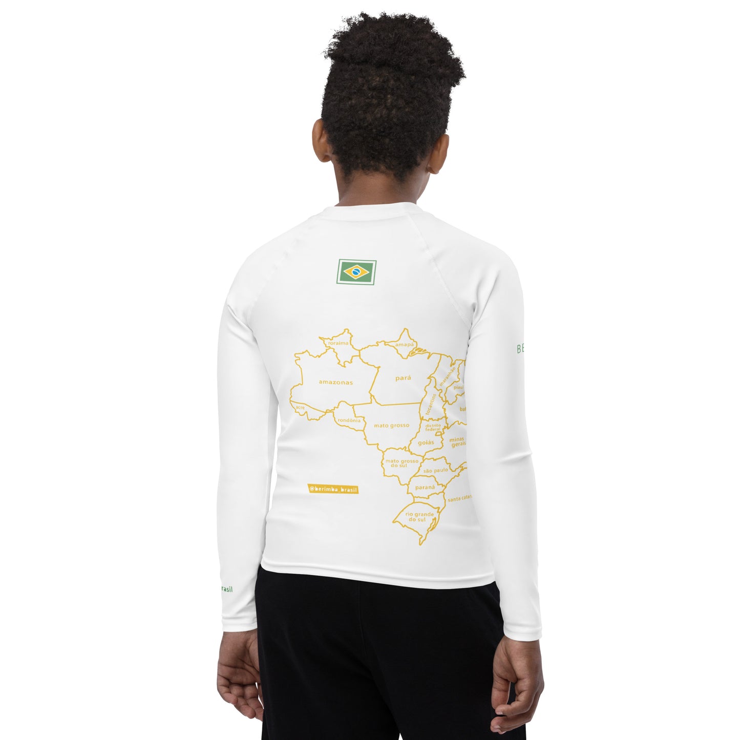 Camiseta de licra UV juvenil - Brasil-Map - unisex