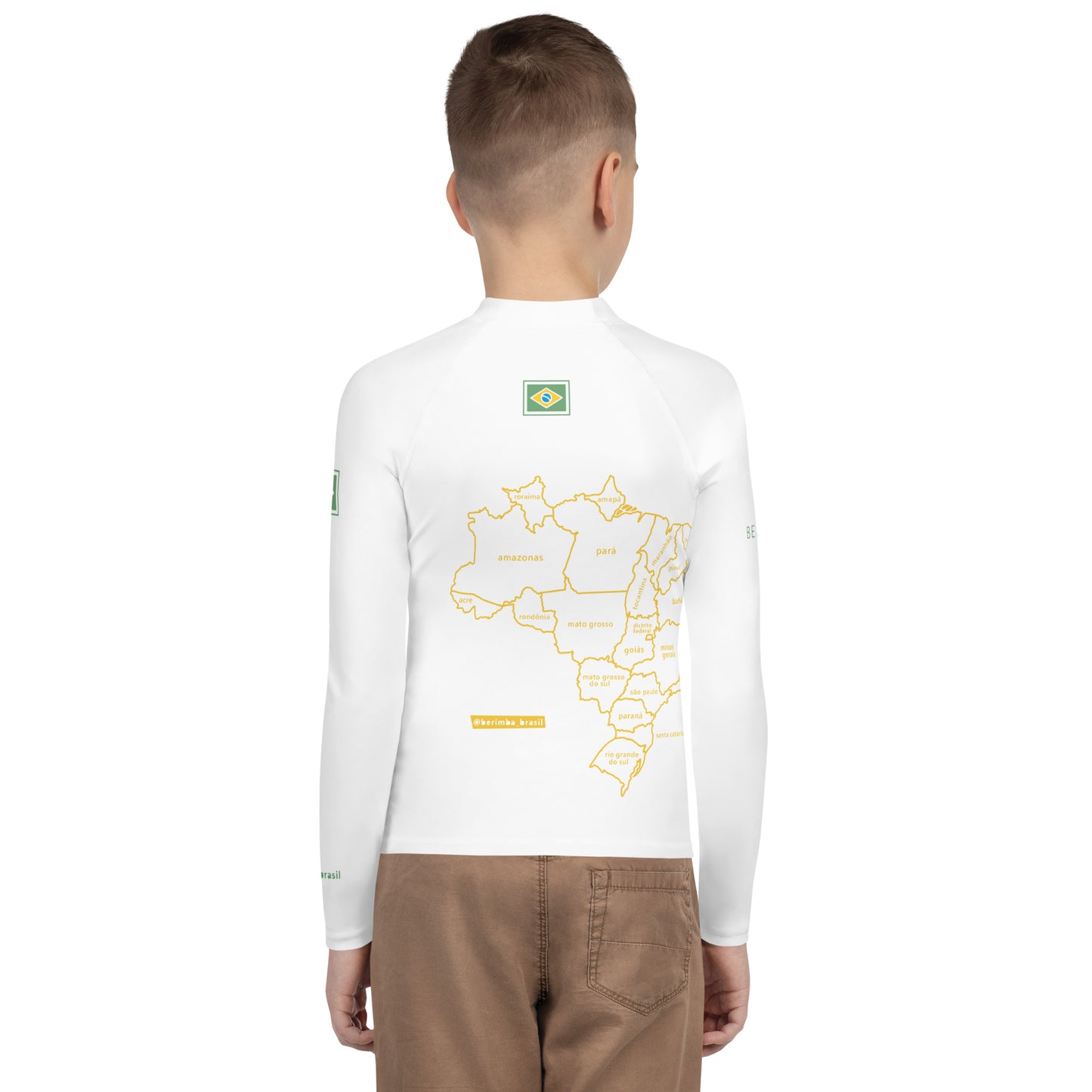 Camiseta de licra UV juvenil - Brasil-Map - unisex