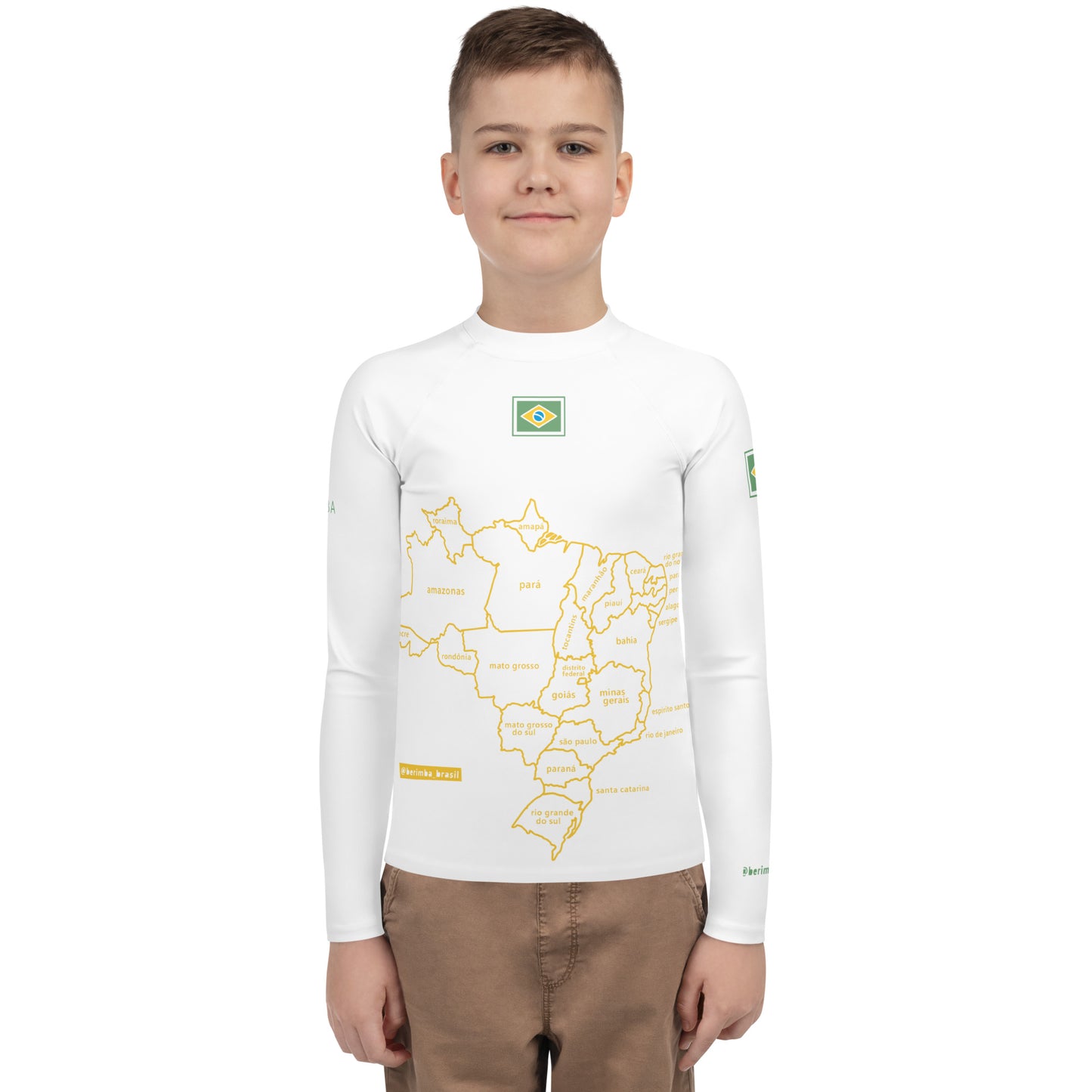 Camiseta de licra UV juvenil - Brasil-Map - unisex