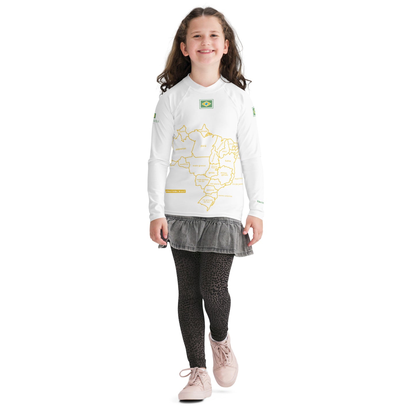 Camiseta de licra UV juvenil - Brasil-Map - unisex