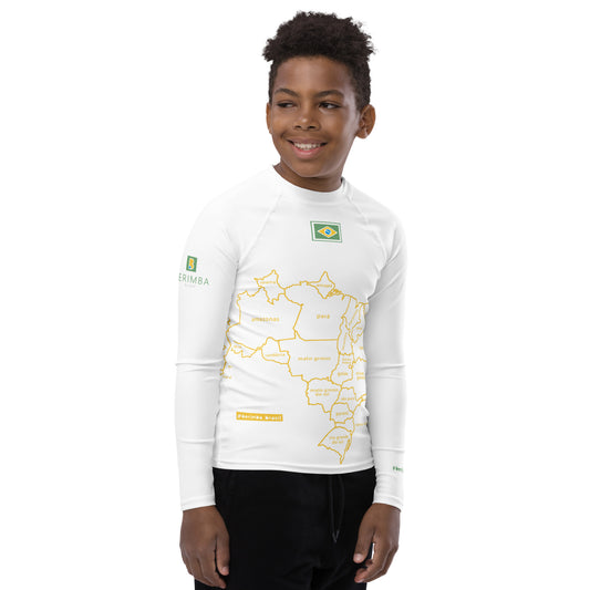 Camiseta de licra UV juvenil - Brasil-Map - unisex