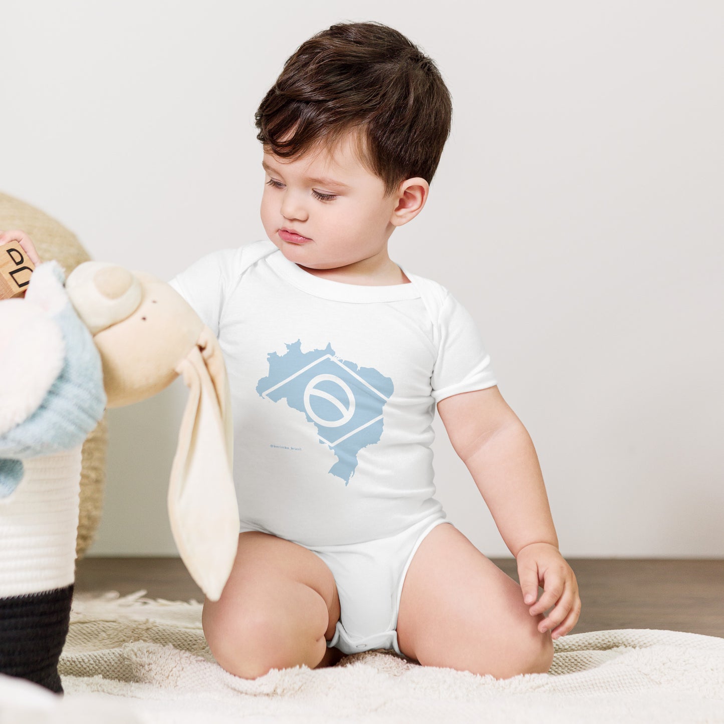 Baby Bodysuit - Brazil Map - 100% Cotton - Brazilian Regional Clothing | Berimba