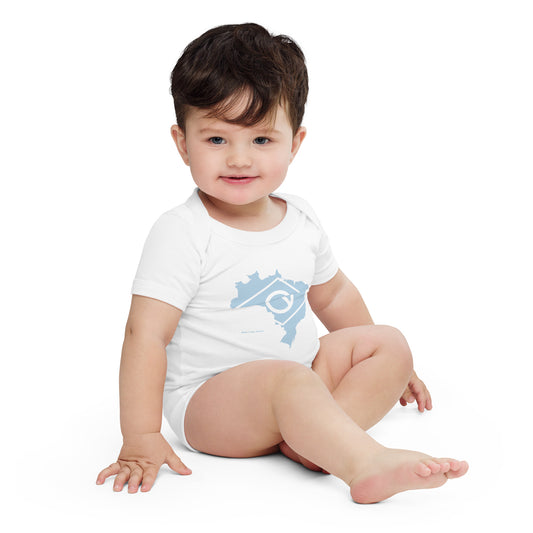 Baby Bodysuit - Brazil Map - 100% Cotton - Brazilian Regional Clothing | Berimba