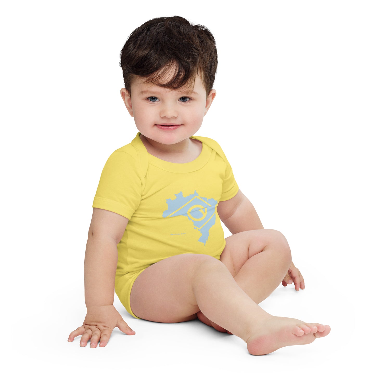Baby Bodysuit - Brazil Map - 100% Cotton - Brazilian Regional Clothing | Berimba