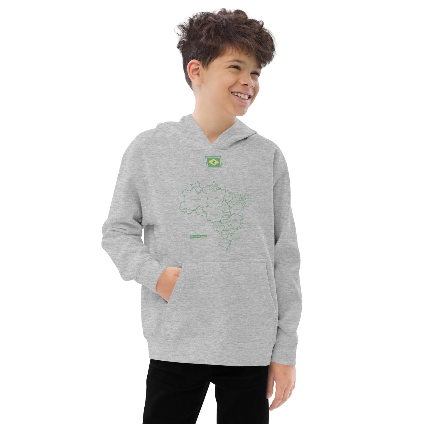 Sudadera canguro infantil / BRA-Map-Flag