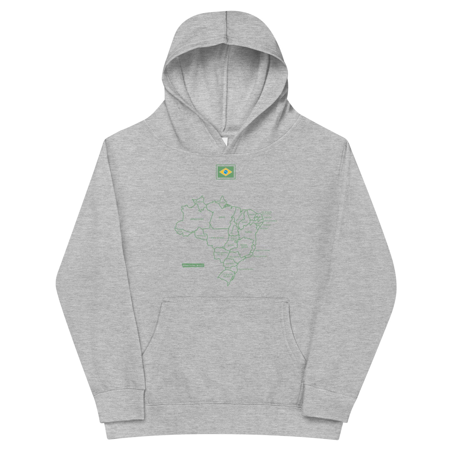 Sudadera canguro infantil / BRA-Map-Flag