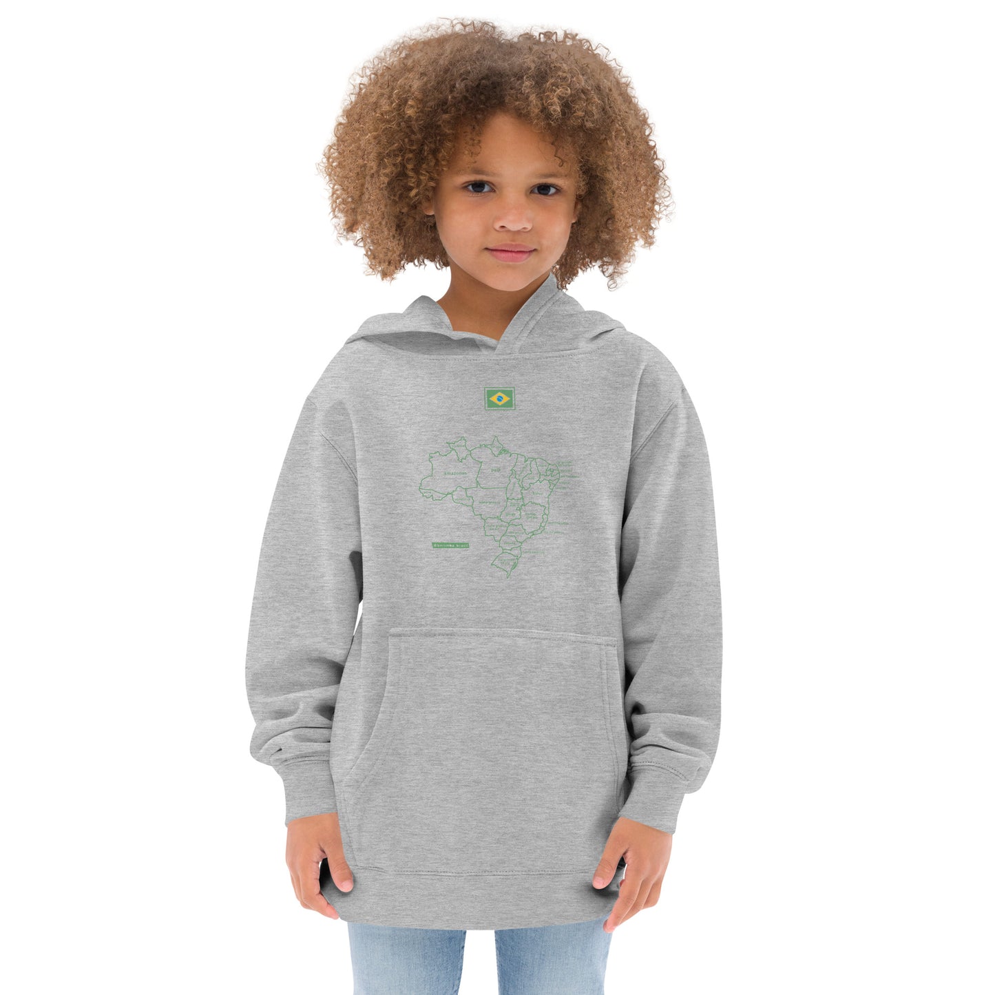 Sudadera canguro infantil / BRA-Map-Flag