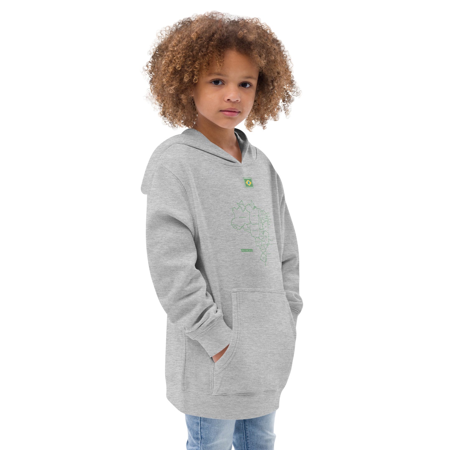 Sudadera canguro infantil / BRA-Map-Flag