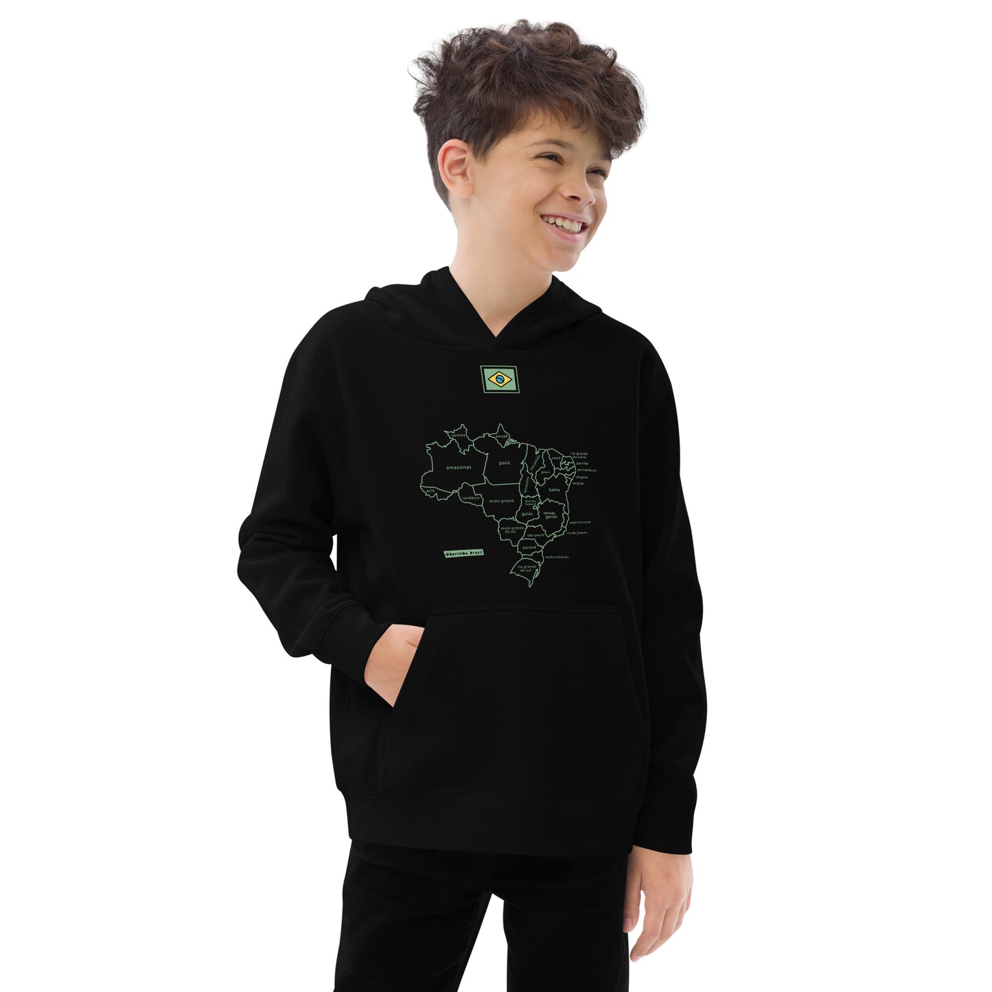 Sudadera canguro infantil / BRA-Map-Flag