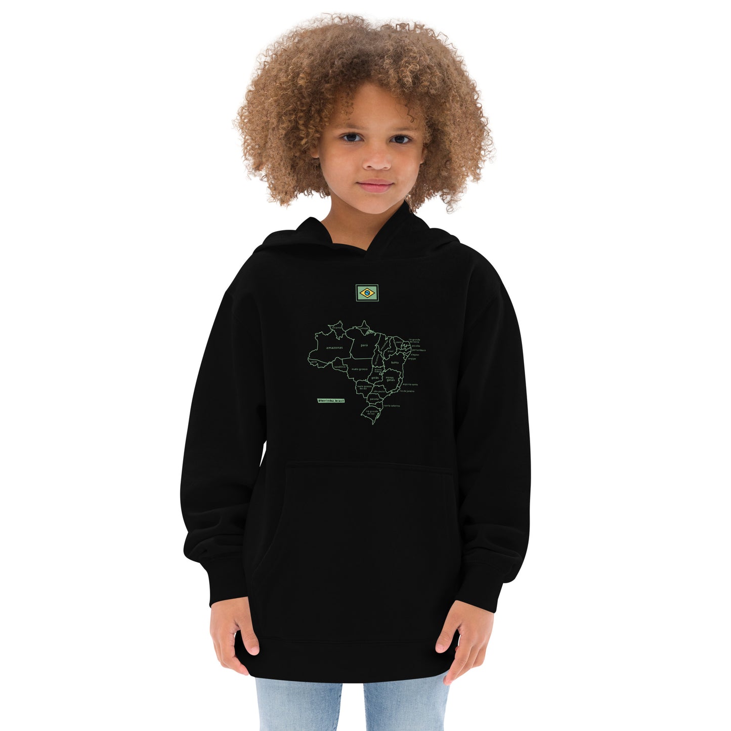 Sudadera canguro infantil / BRA-Map-Flag