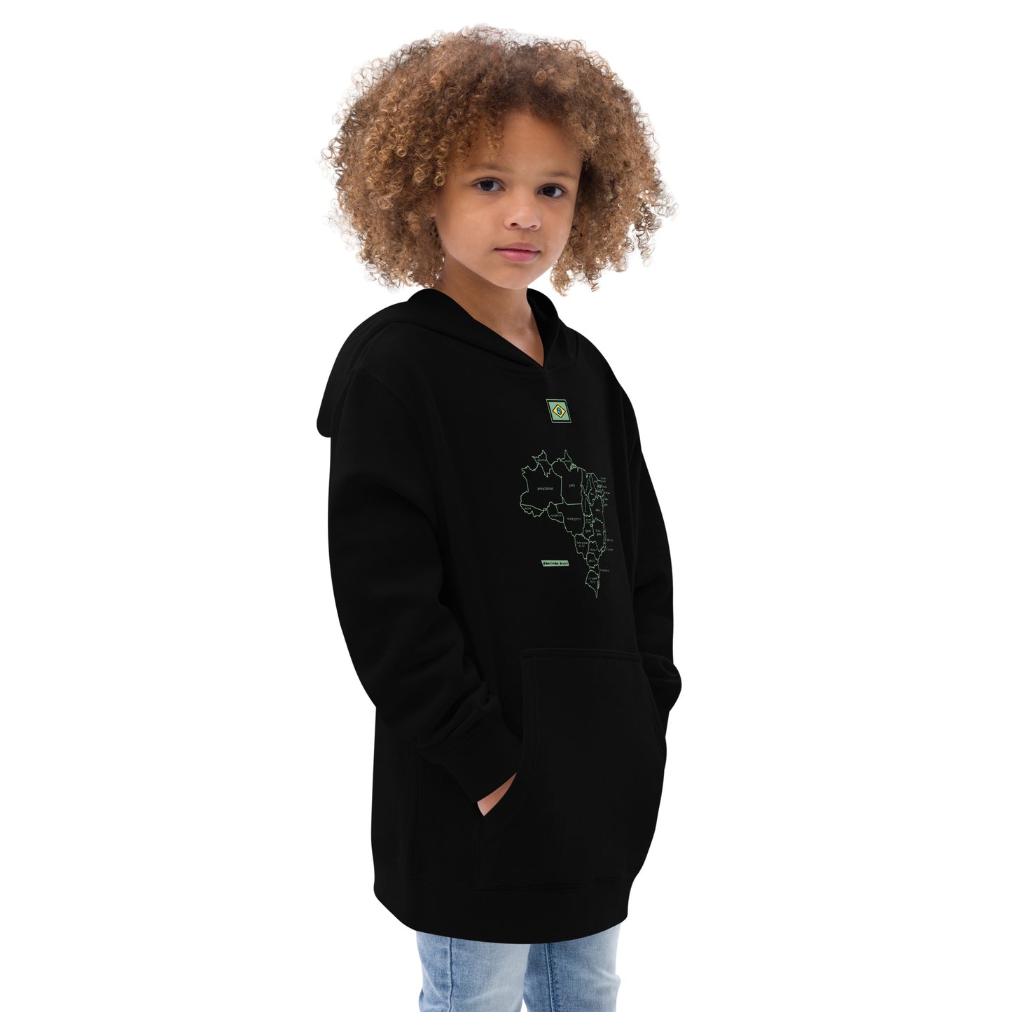 Sudadera canguro infantil / BRA-Map-Flag