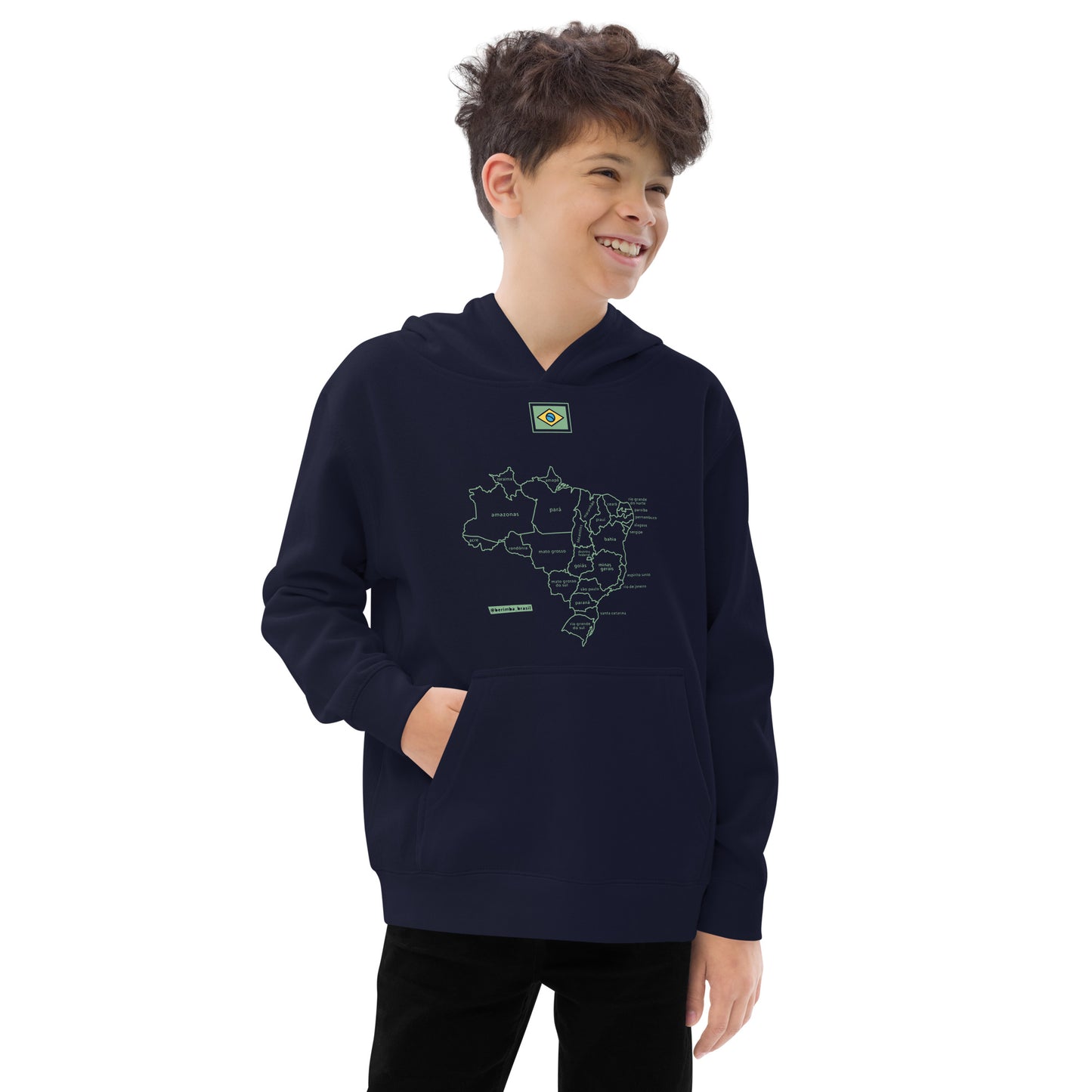 Sudadera canguro infantil / BRA-Map-Flag