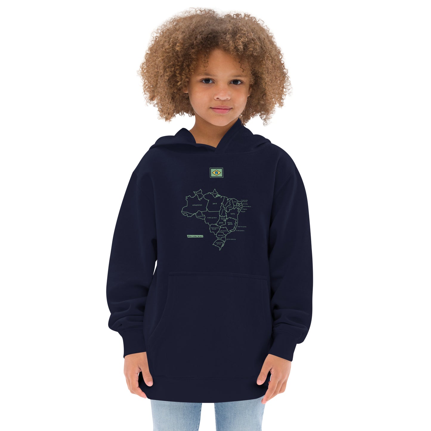Sudadera canguro infantil / BRA-Map-Flag