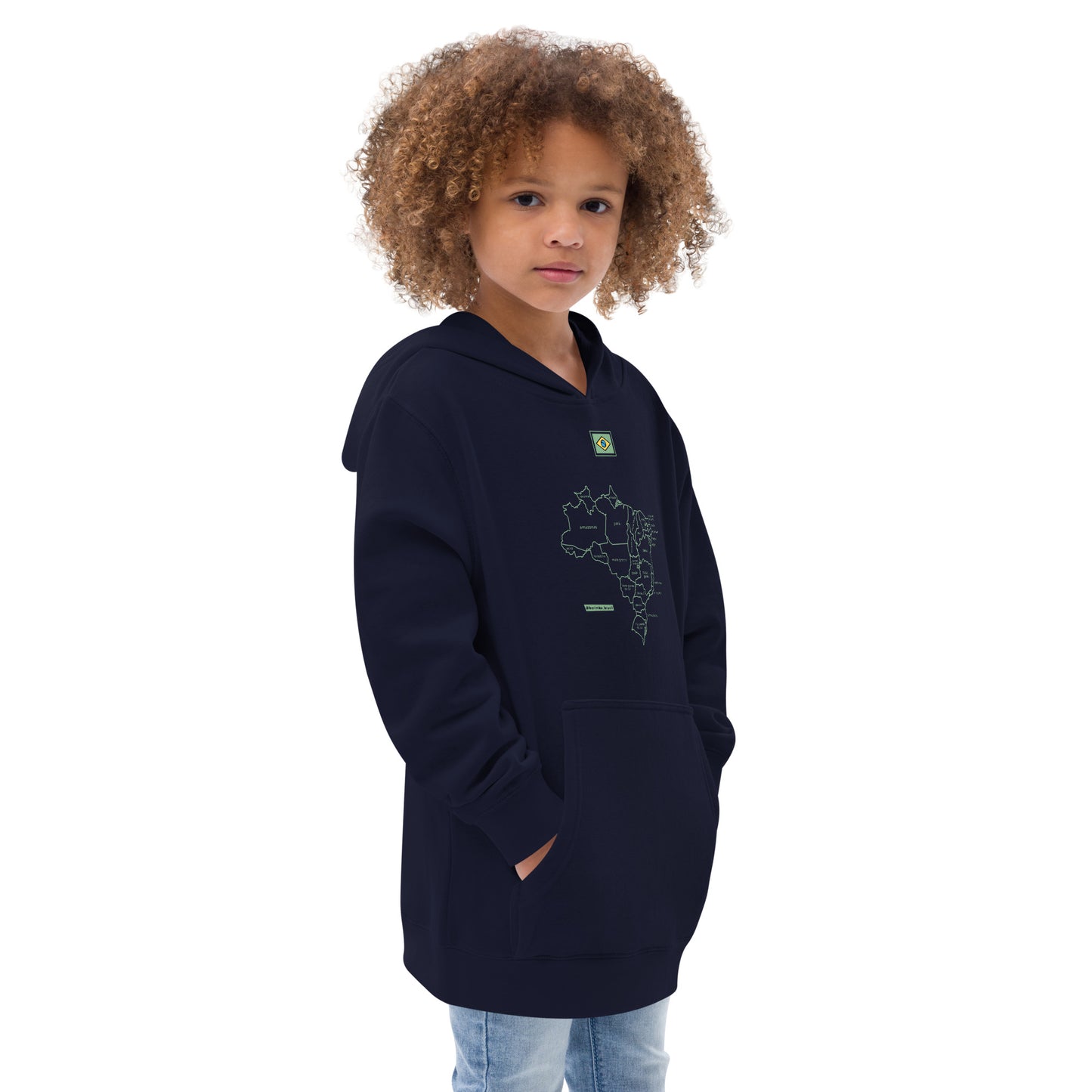 Sudadera canguro infantil / BRA-Map-Flag