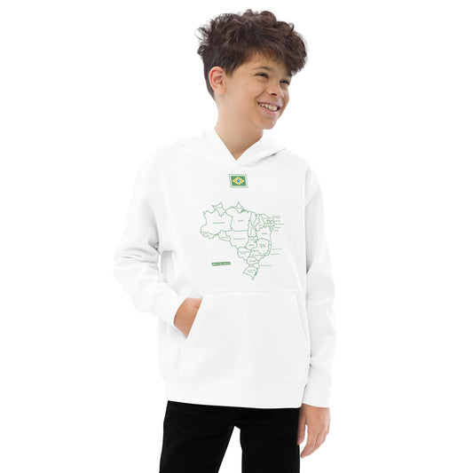 Sudadera canguro infantil / BRA-Map-Flag