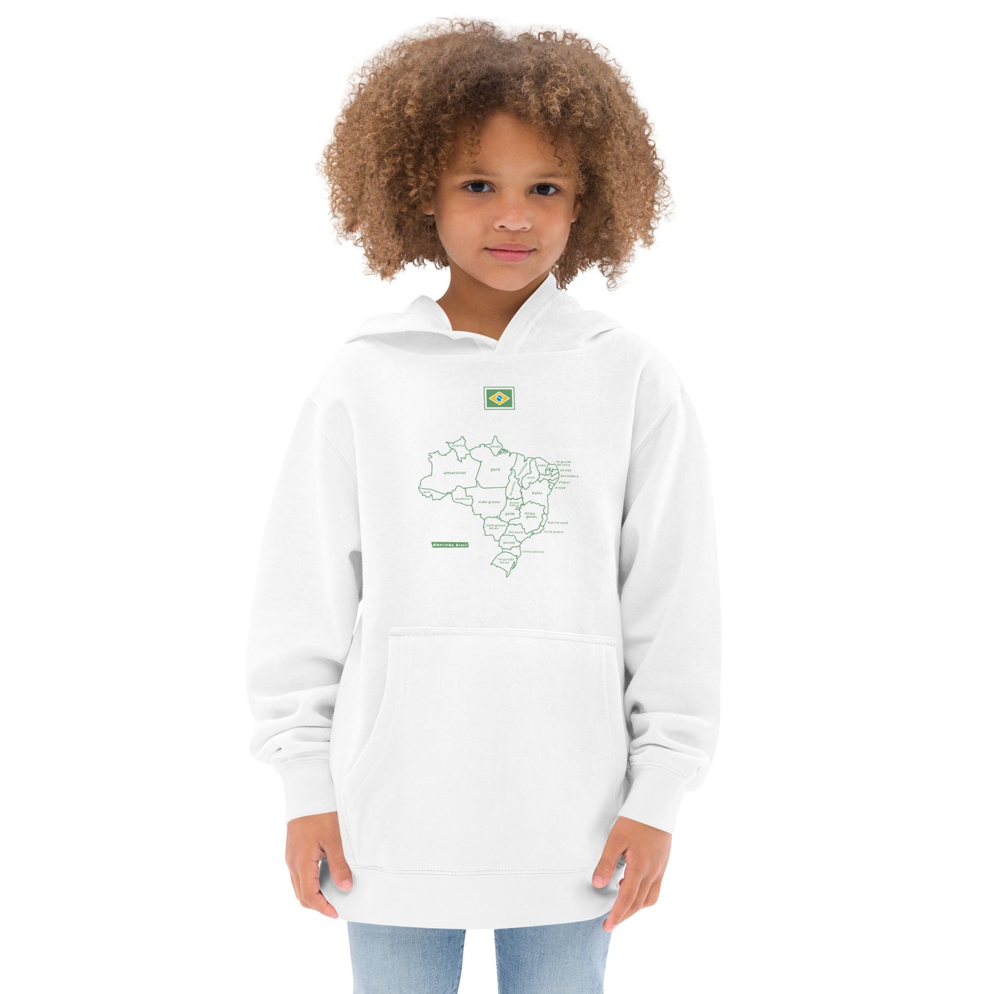 Sudadera canguro infantil / BRA-Map-Flag