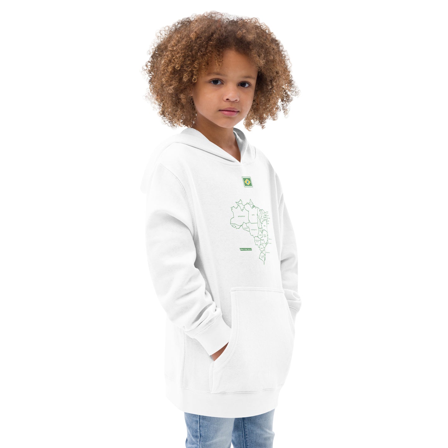 Sudadera canguro infantil / BRA-Map-Flag