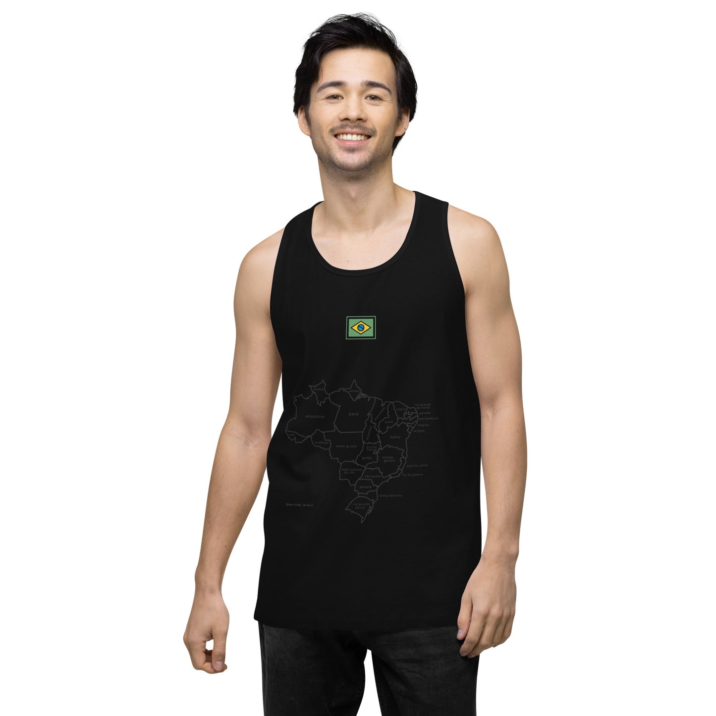 Camiseta sin mangas prémium - Mapa de Brasil y sus estados
