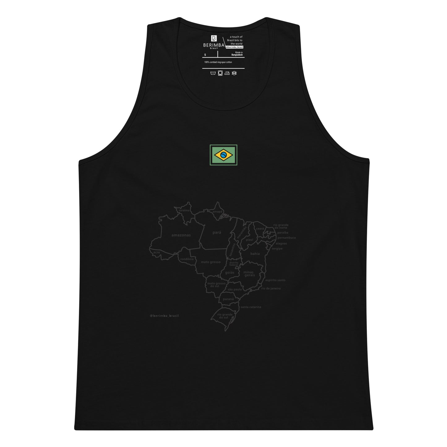 Camiseta sin mangas prémium - Mapa de Brasil y sus estados