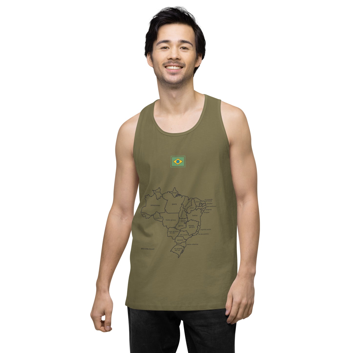 Camiseta sin mangas prémium - Mapa de Brasil y sus estados