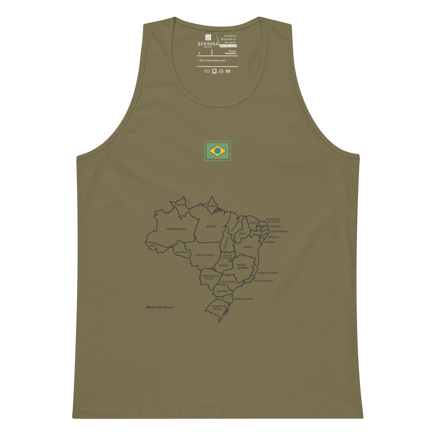 Camiseta sin mangas prémium - Mapa de Brasil y sus estados