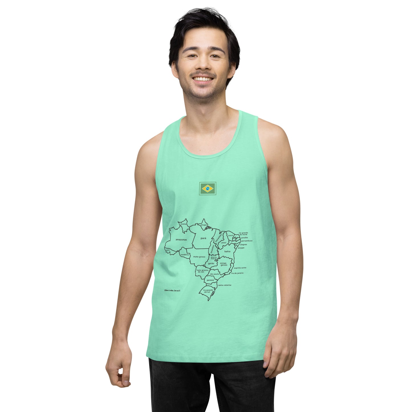 Camiseta sin mangas prémium - Mapa de Brasil y sus estados