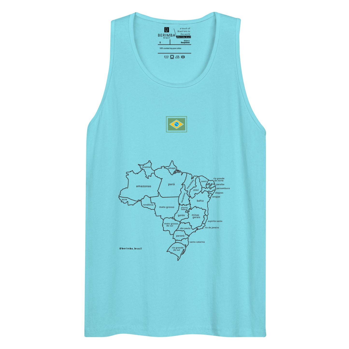 Camiseta sin mangas prémium - Mapa de Brasil y sus estados