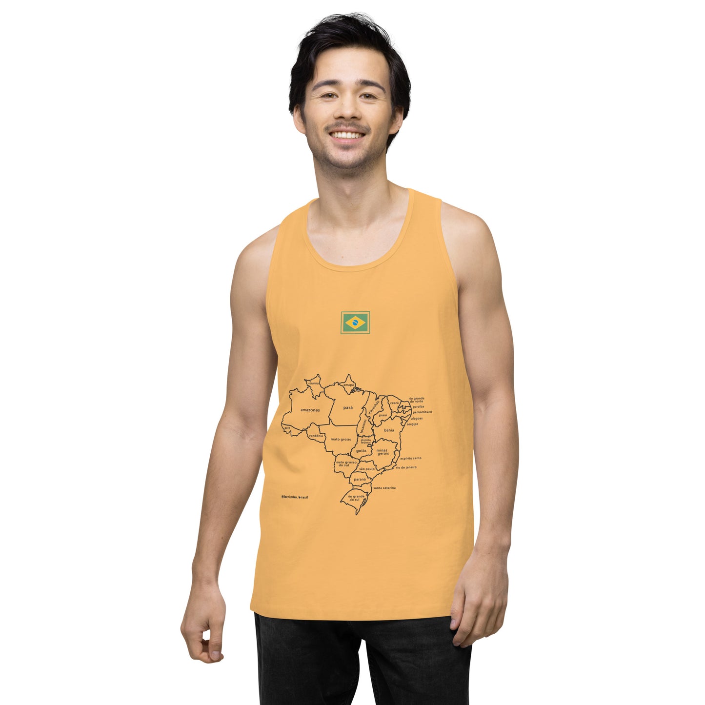 Camiseta sin mangas prémium - Mapa de Brasil y sus estados