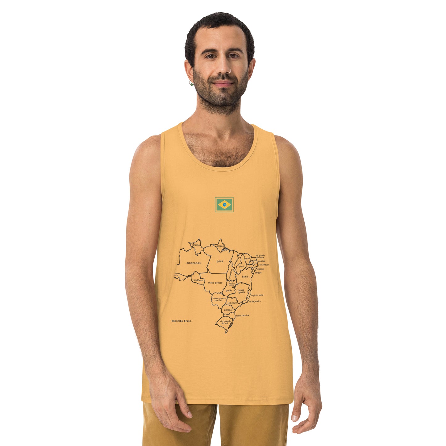 Camiseta sin mangas prémium - Mapa de Brasil y sus estados