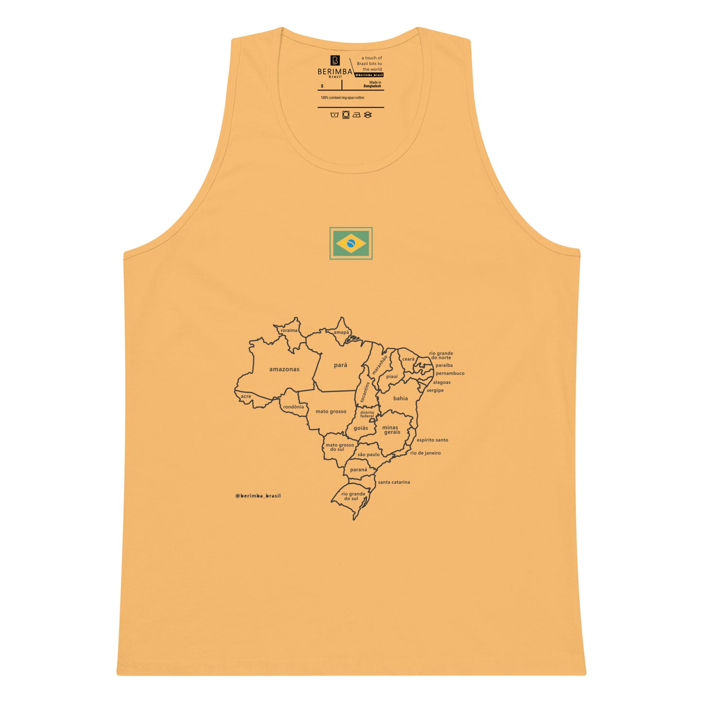 Camiseta sin mangas prémium - Mapa de Brasil y sus estados