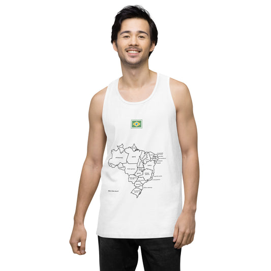 Camiseta sin mangas prémium - Mapa de Brasil y sus estados