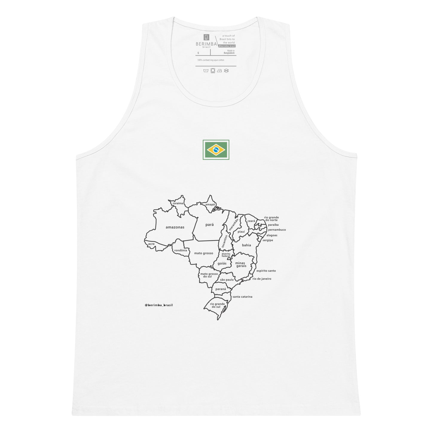 Camiseta sin mangas prémium - Mapa de Brasil y sus estados