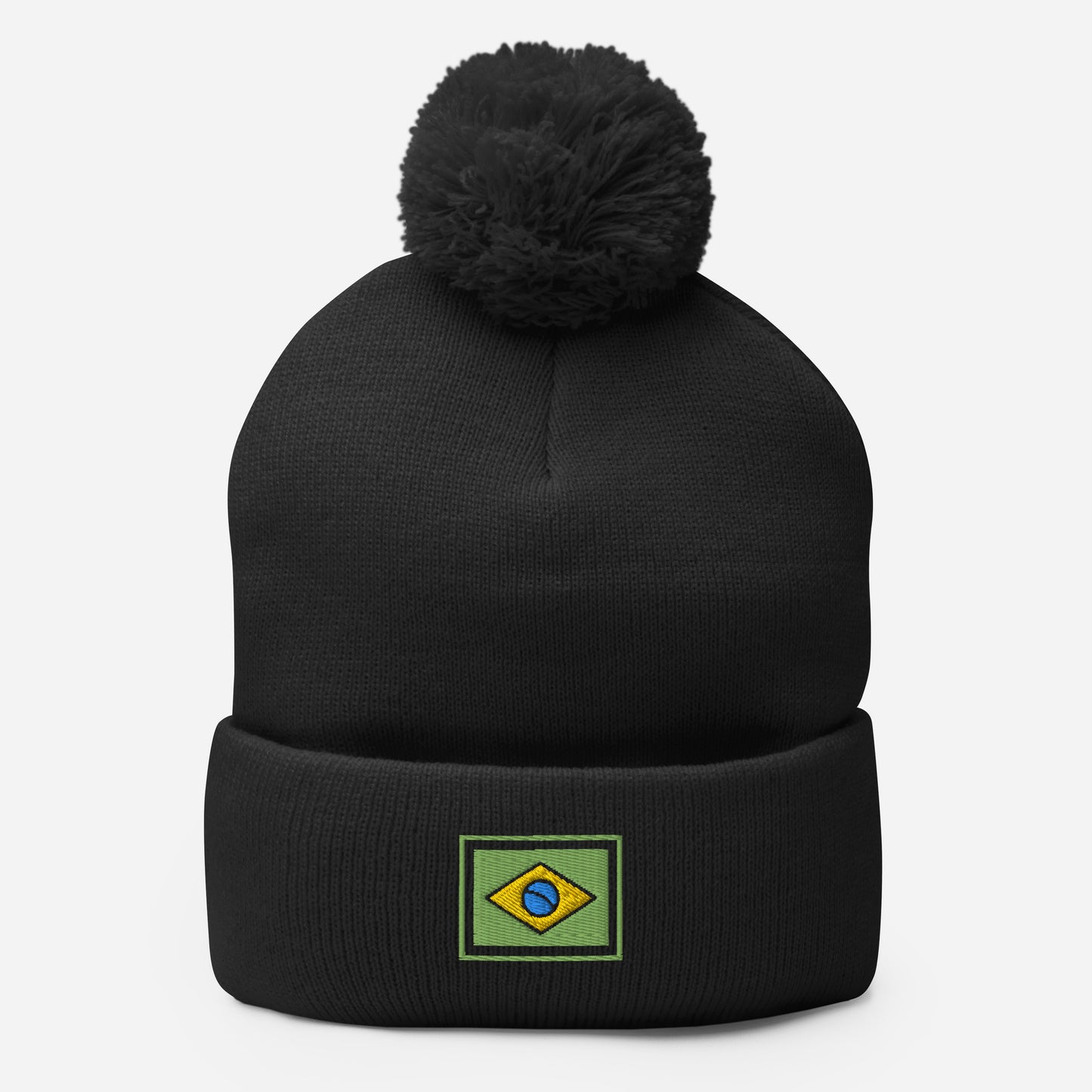 Beanie with Pompom - Brazil Grife Flag - Brazilian Regional Clothing | Berimba