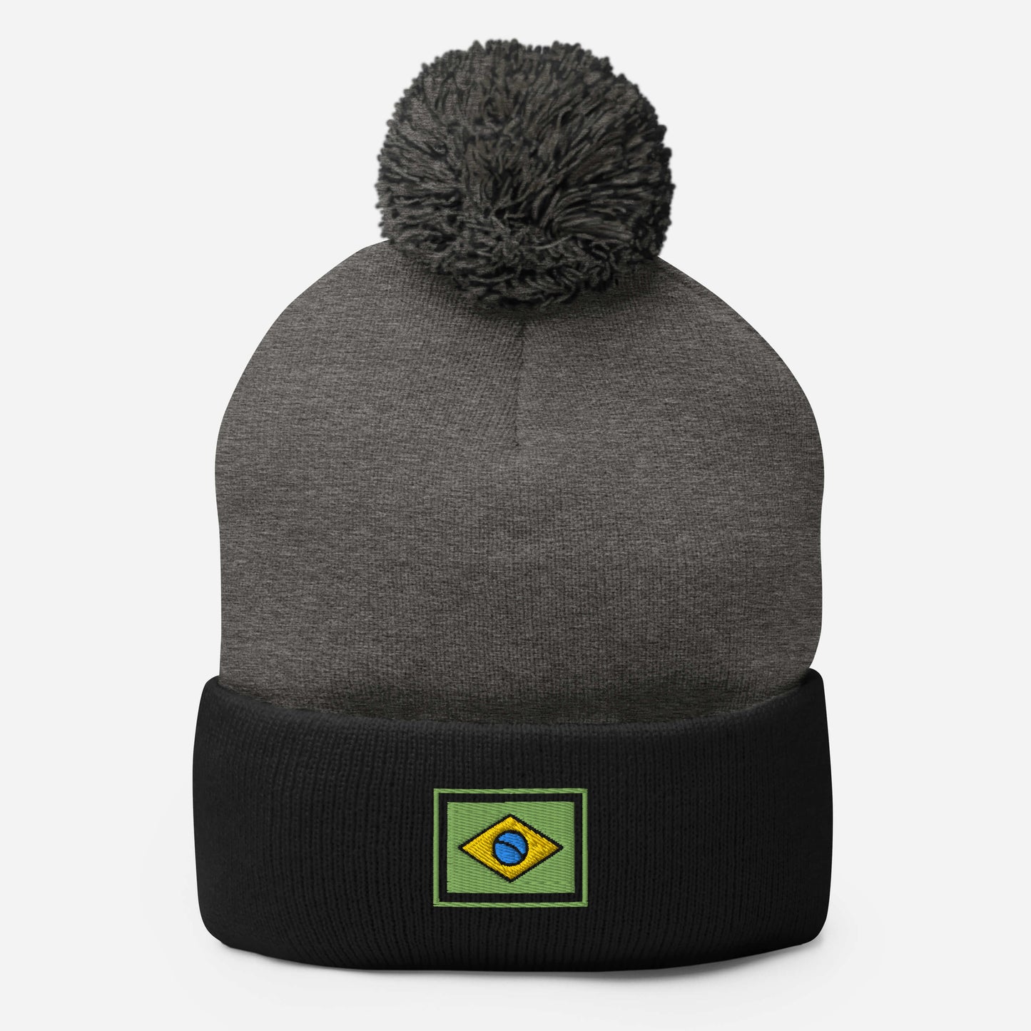 Beanie with Pompom - Brazil Grife Flag - Brazilian Regional Clothing | Berimba
