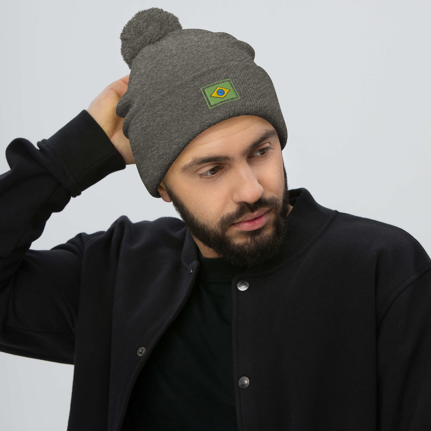 Beanie with Pompom - Brazil Grife Flag - Brazilian Regional Clothing | Berimba