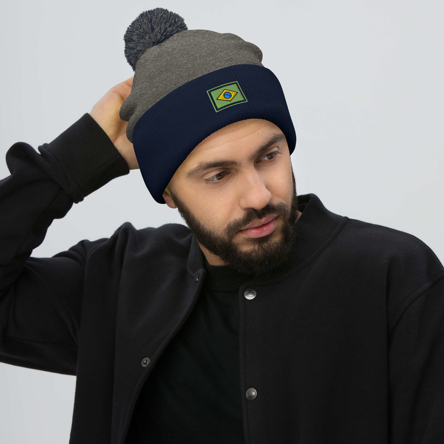 Beanie with Pompom - Brazil Grife Flag - Brazilian Regional Clothing | Berimba