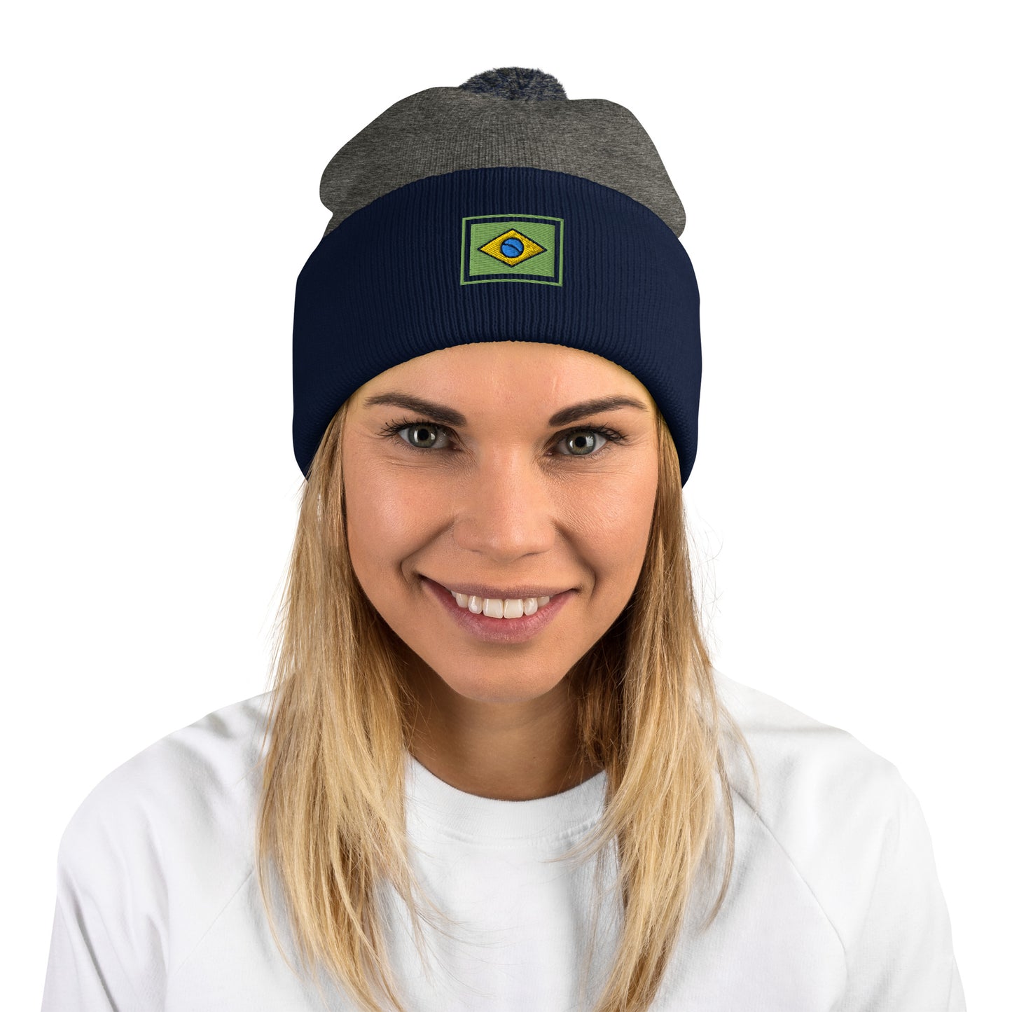 Beanie with Pompom - Brazil Grife Flag - Brazilian Regional Clothing | Berimba