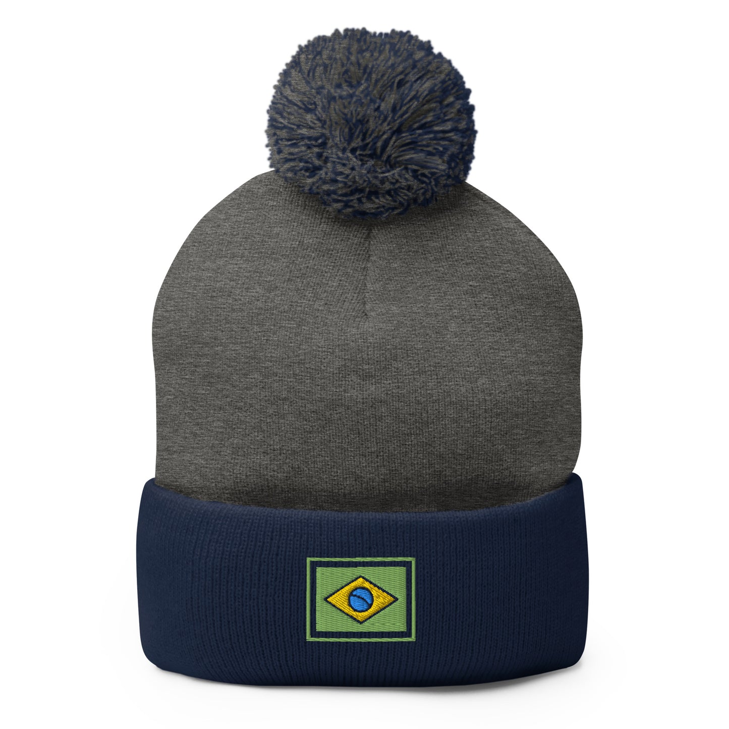 Beanie with Pompom - Brazil Grife Flag - Brazilian Regional Clothing | Berimba